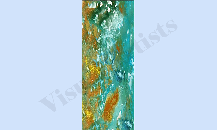 SeaOrchre - 32 x 72 inches, (American crepe)