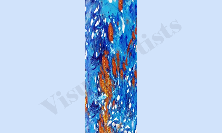 BlueGilt - 22 x 62 inches, (American crepe)