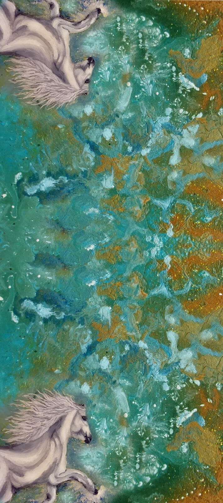 Aqua Horse - 190 x 90 cm ( Banarasi Silk)