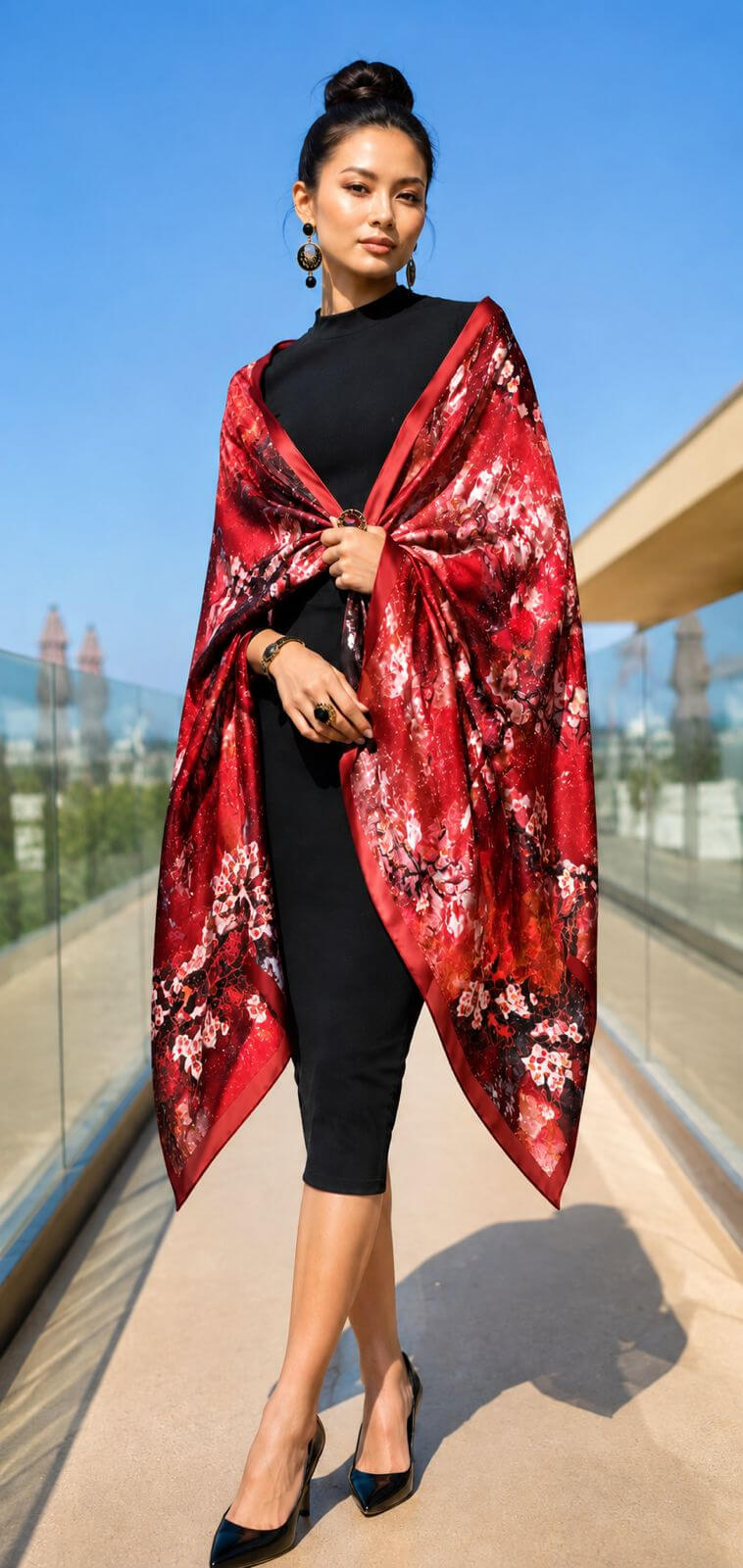 Cherry Blossom - 190 x 90 cm ( Banarasi Silk)