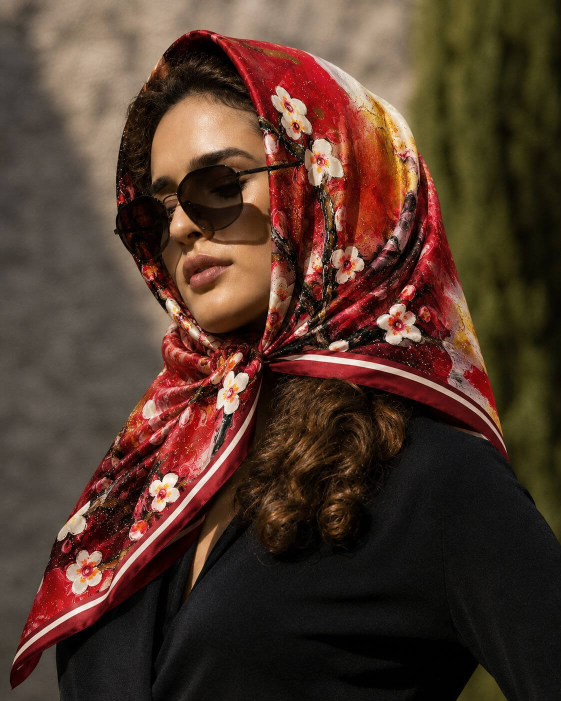 Cherry Blossom - 90 x 90 cm ( Banarasi Silk)