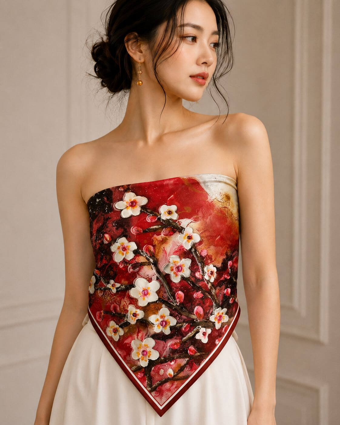 Cherry Blossom - 90 x 90 cm ( Banarasi Silk)