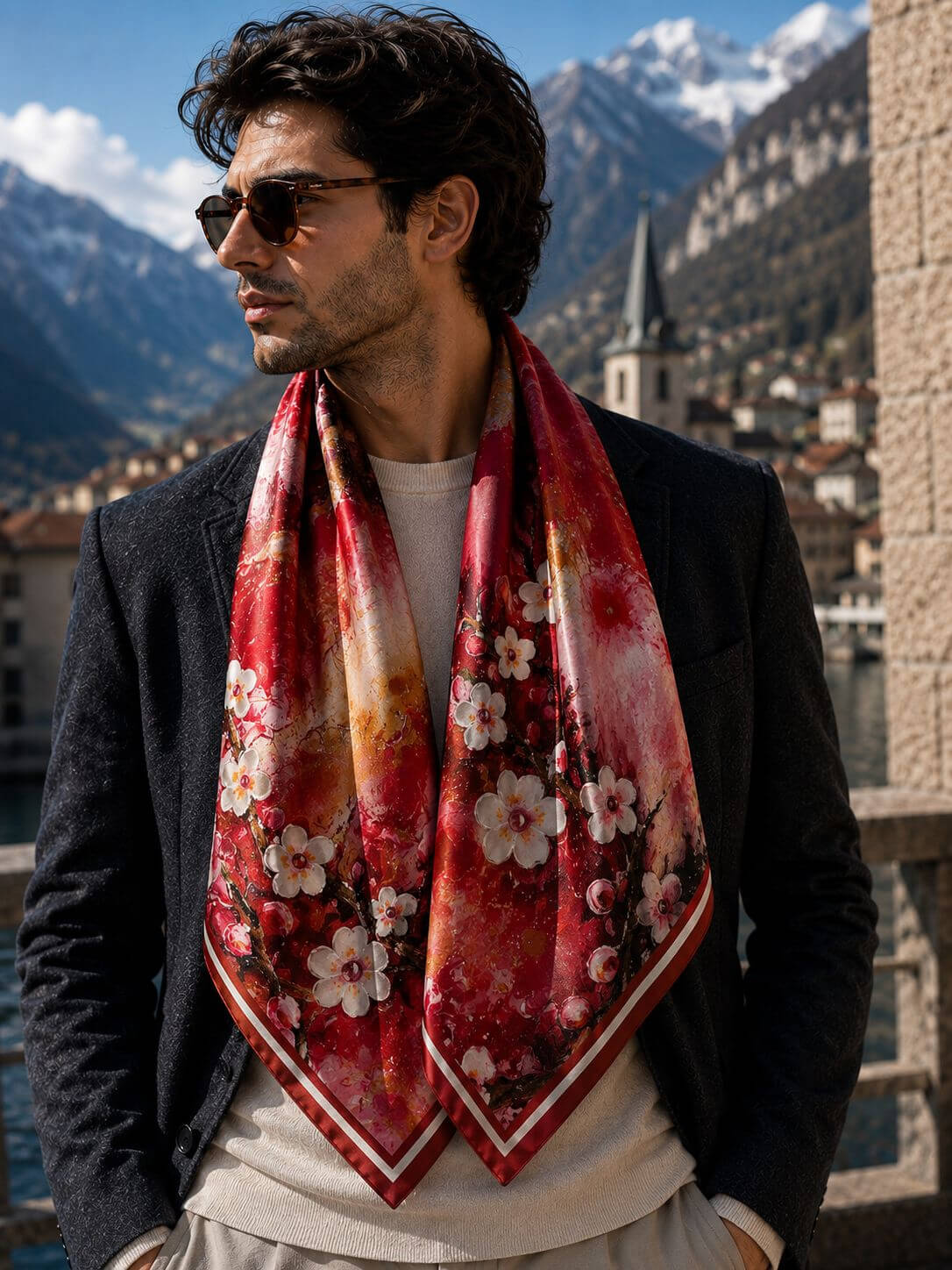 Cherry Blossom - 90 x 90 cm ( Banarasi Silk)