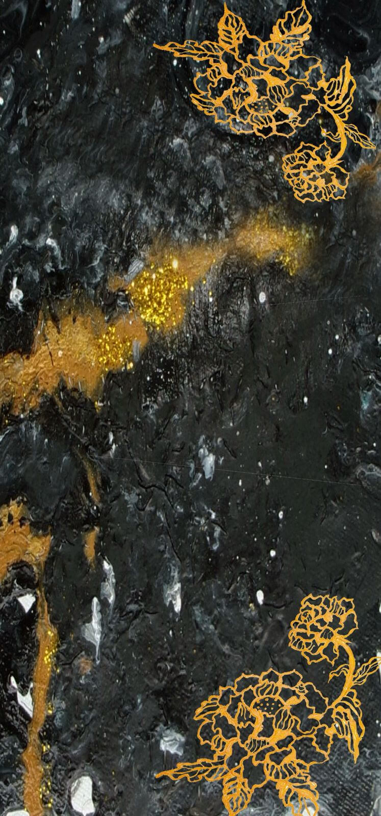 Golden peony - 190 x 90 cm ( Banarasi Silk)