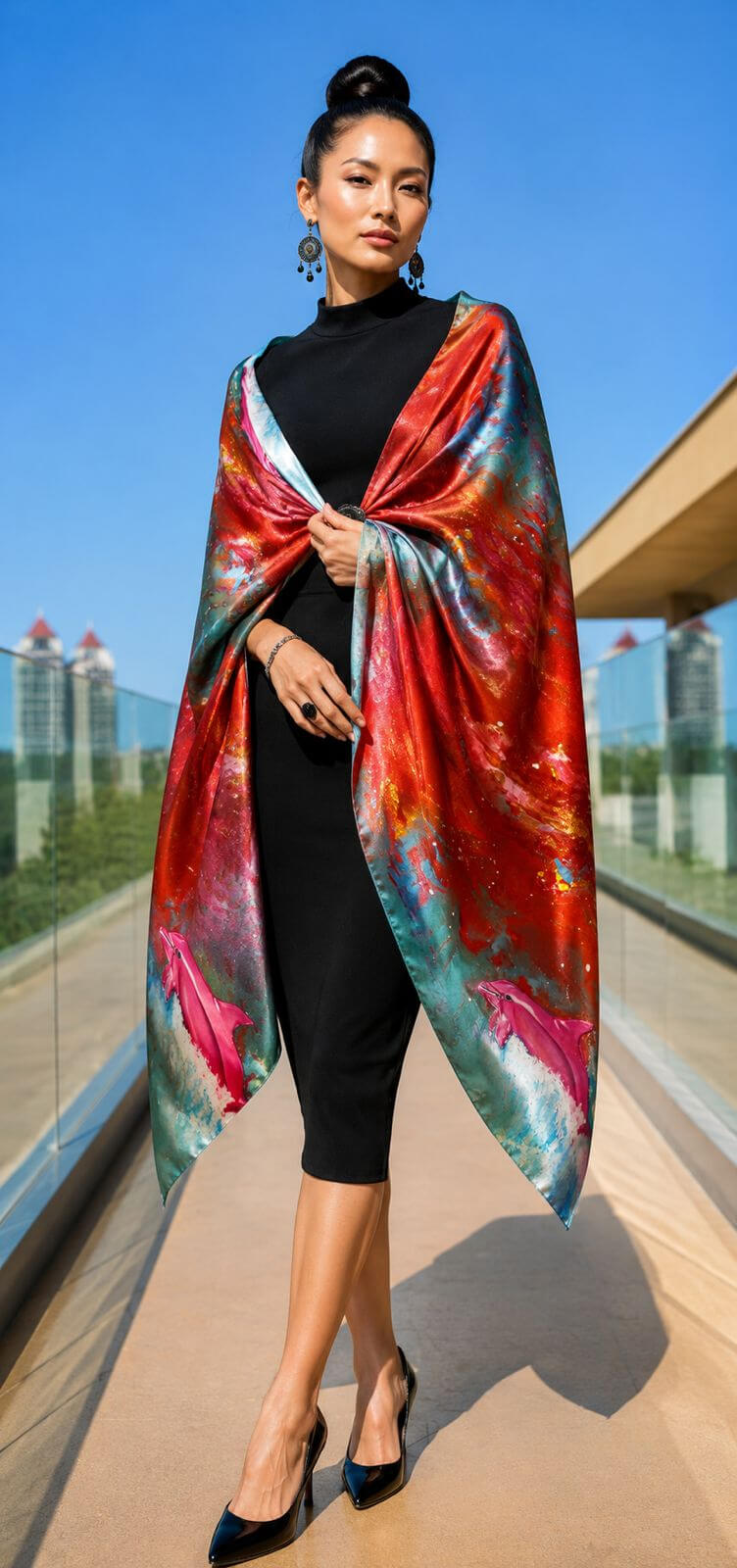 Pink Dolpin - 190 x 90 cm ( Banarasi Silk)