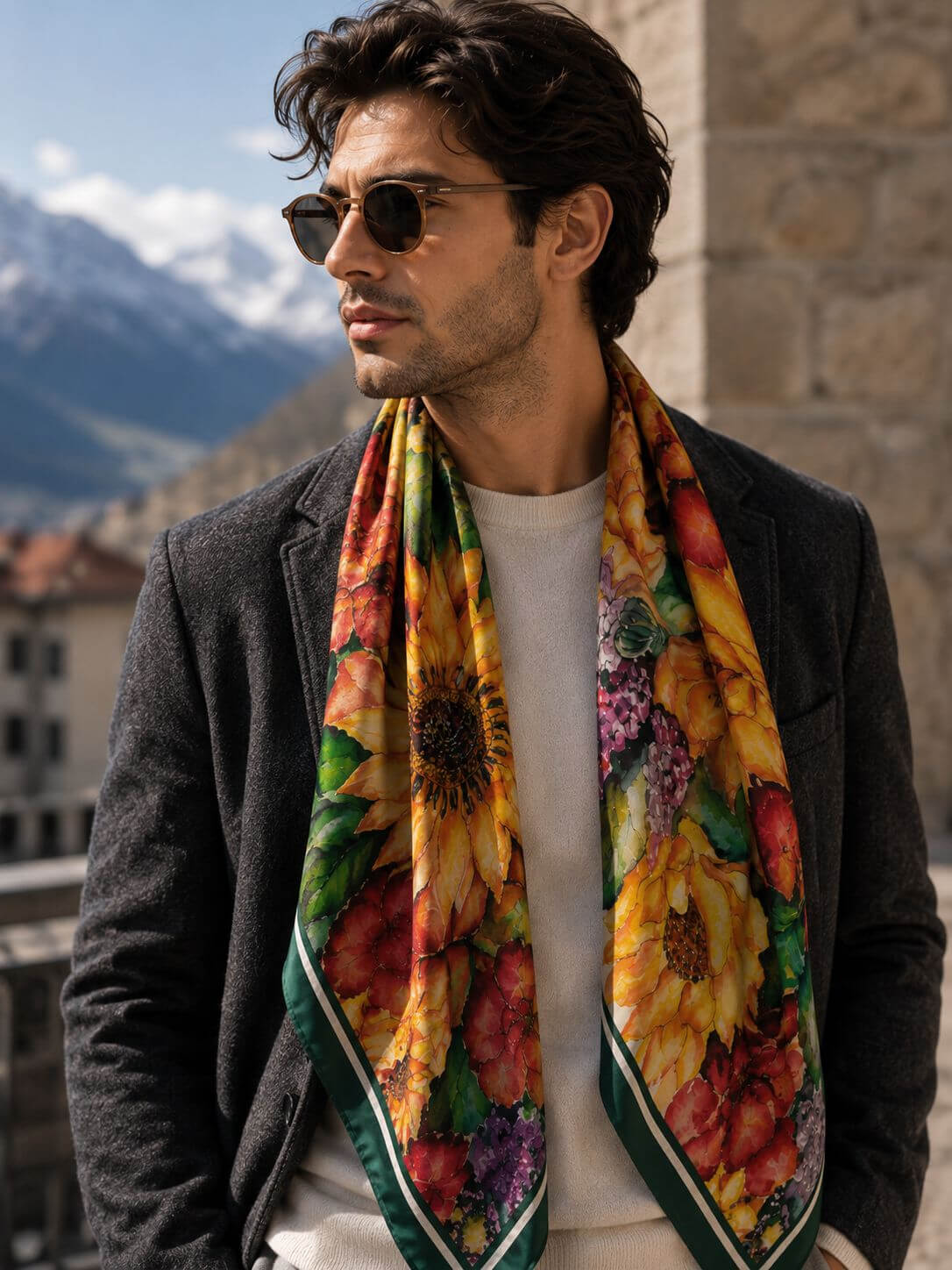 Sunflower - 90 x 90 cm ( Banarasi Silk)