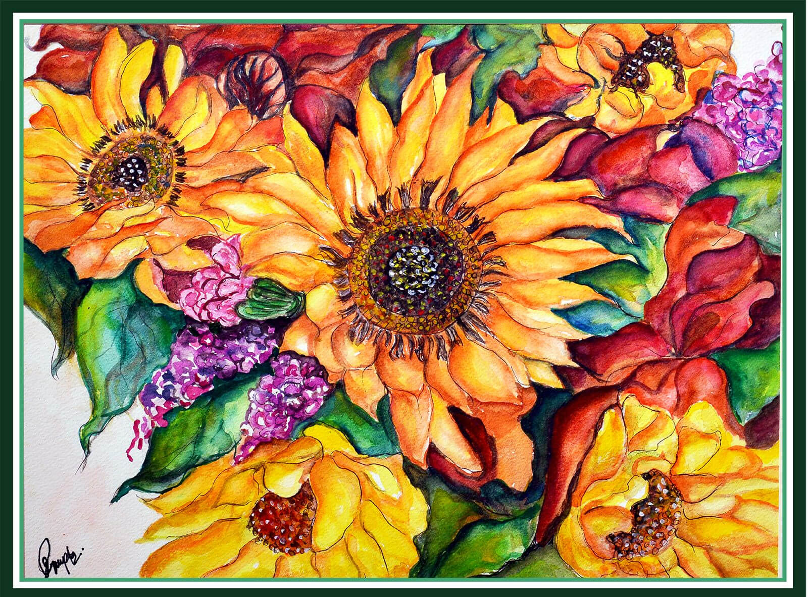 Sunflower - 90 x 90 cm ( Banarasi Silk)